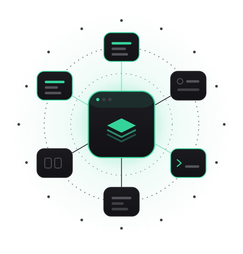 Illustration of a central control plane governing multiple AWS accounts as code